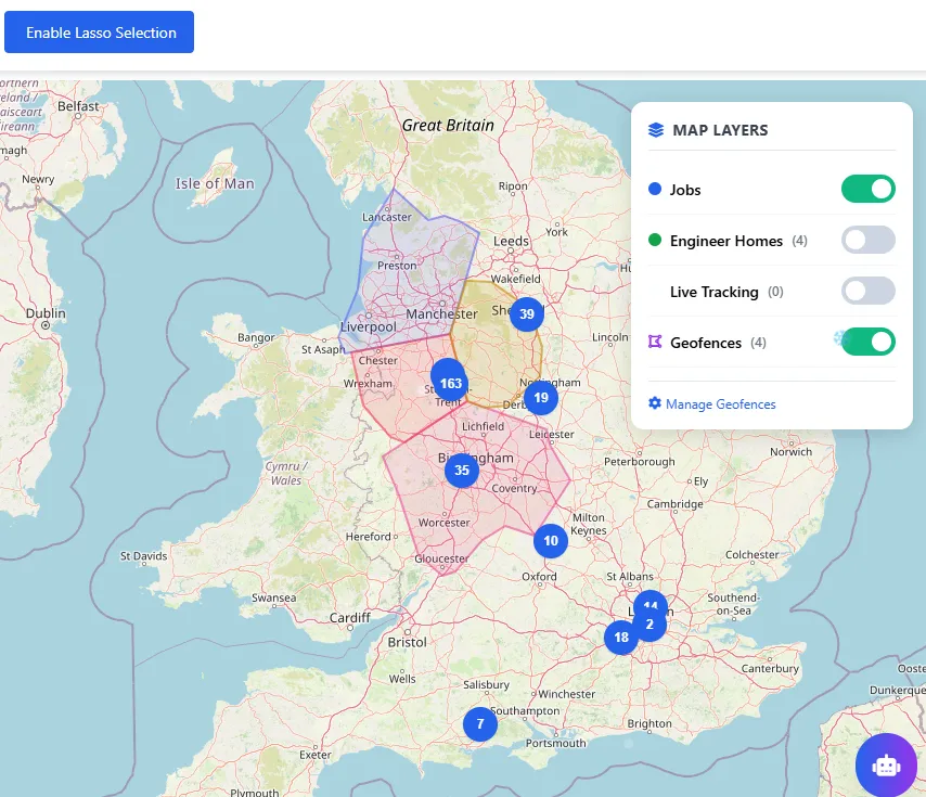 Gardening and grounds maintenance software mobile app showing job completion